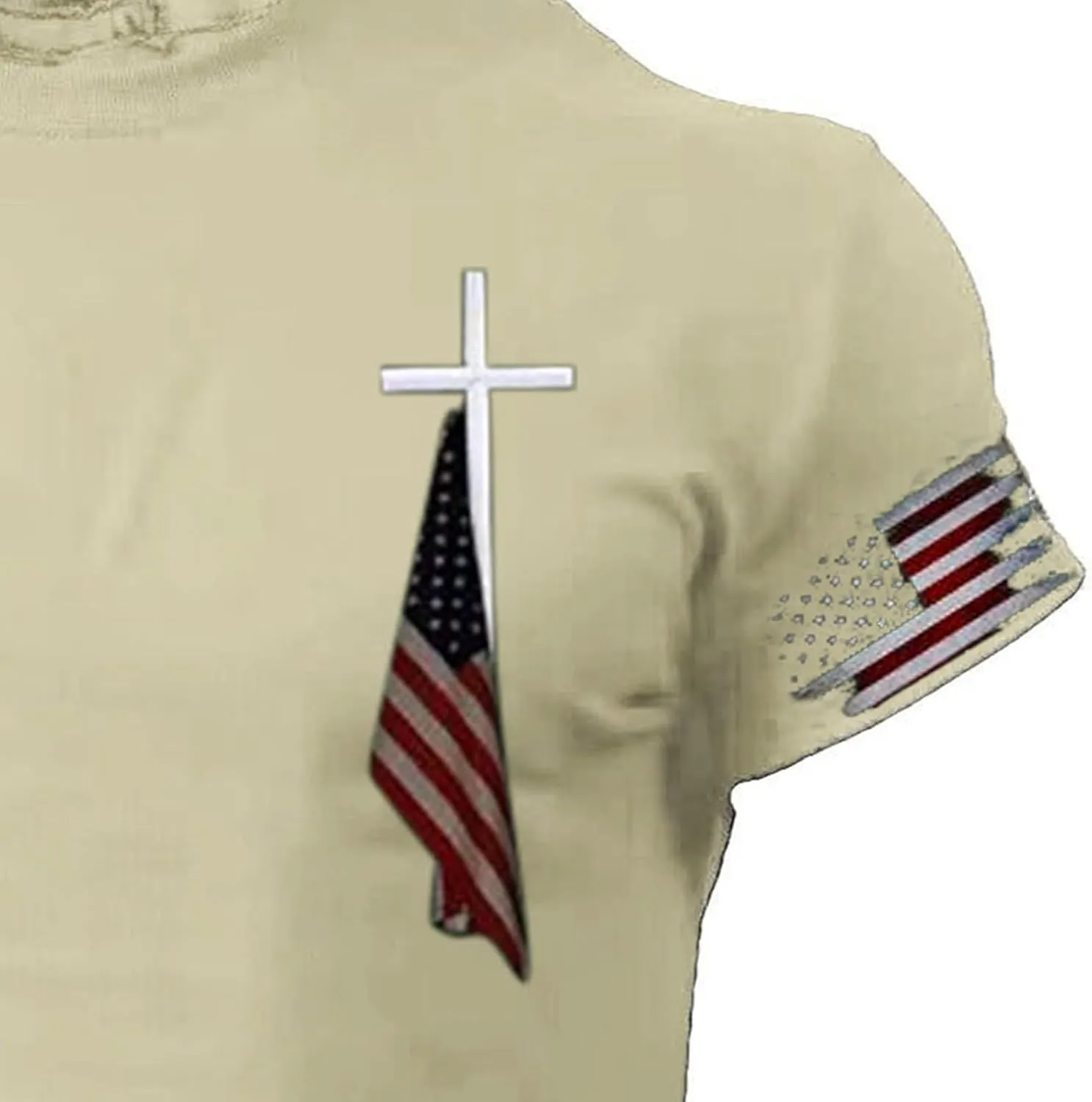 Patriotic Performance Polo Tees - Moisture-Control 4th of July Golf Shirts with Subtle Flag Embroidery, UV Protection Sunwear