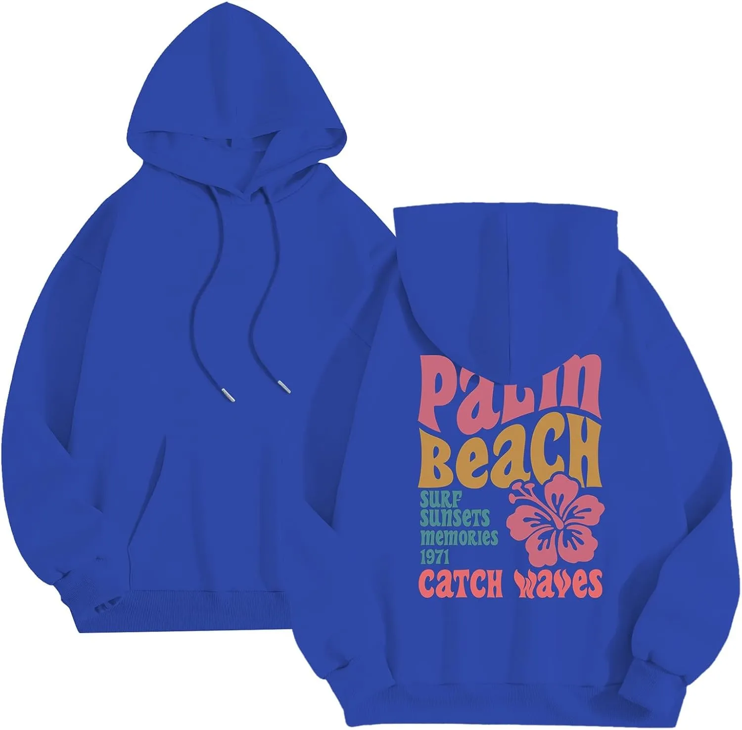 Pom Puff Oversized Hoodies for Women, Teen Girls Preppy Sweatshirt Pullover Long Sleeve Y2K Graphic Tees with Pockets