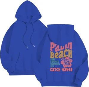 Pom Puff Oversized Hoodies for Women, Teen Girls Preppy Sweatshirt Pullover Long Sleeve Y2K Graphic Tees with Pockets