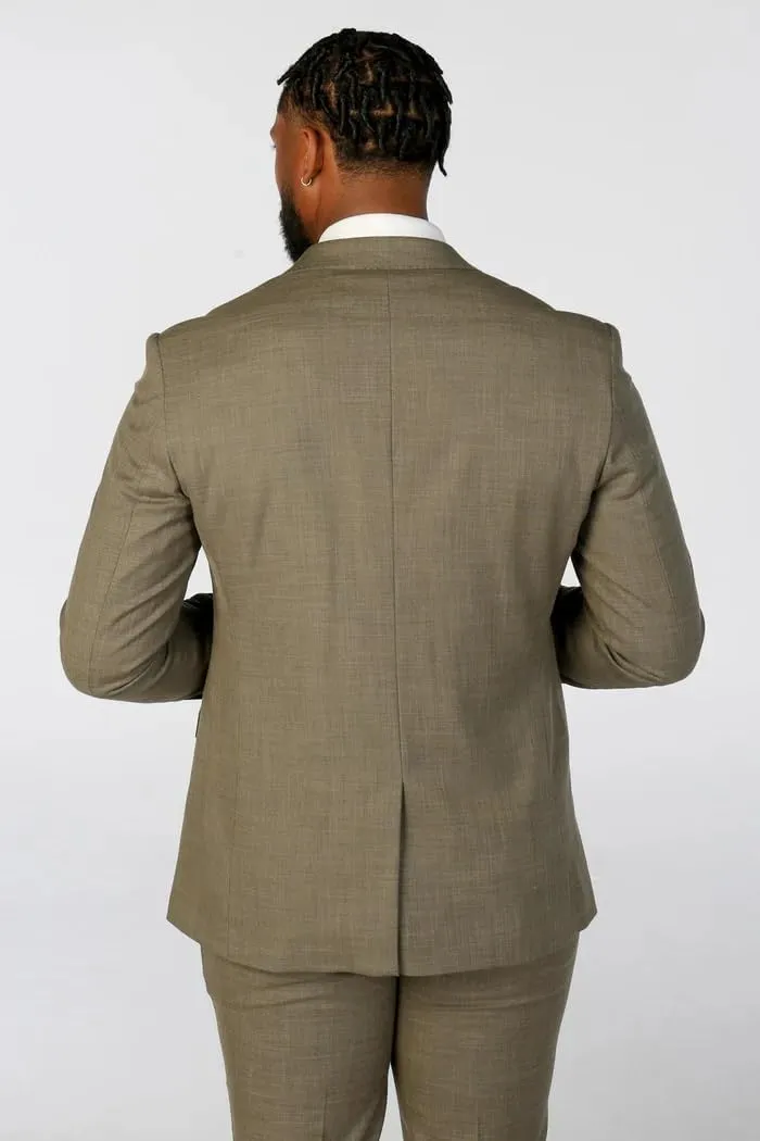 Premium Men's Tailored Fit Plaid Formal 2 Piece Suit, for Weddings Business and Special Events