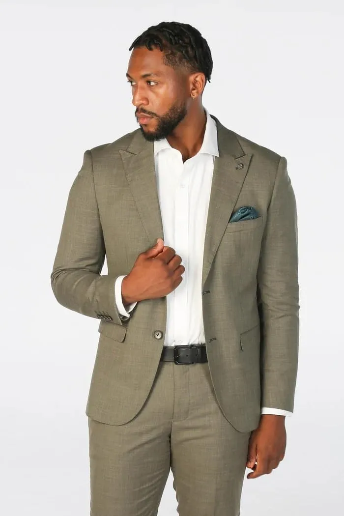 Premium Men's Tailored Fit Plaid Formal 2 Piece Suit, for Weddings Business and Special Events