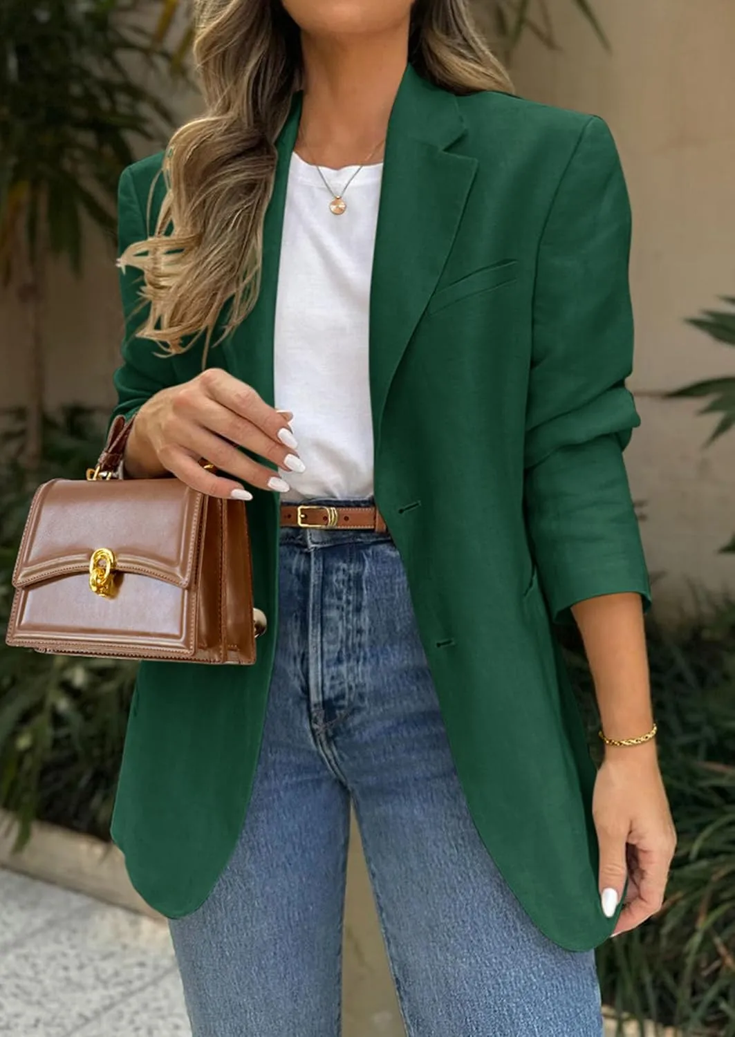PRETTYGARDEN 2025 Blazers for Women Business Casual Long Sleeve Lapel Open Front Suit Jacket Work Blazer with Pockets