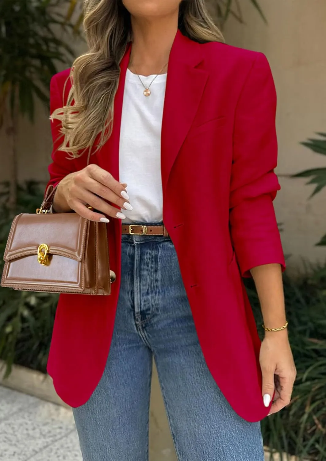 PRETTYGARDEN 2025 Blazers for Women Business Casual Long Sleeve Lapel Open Front Suit Jacket Work Blazer with Pockets