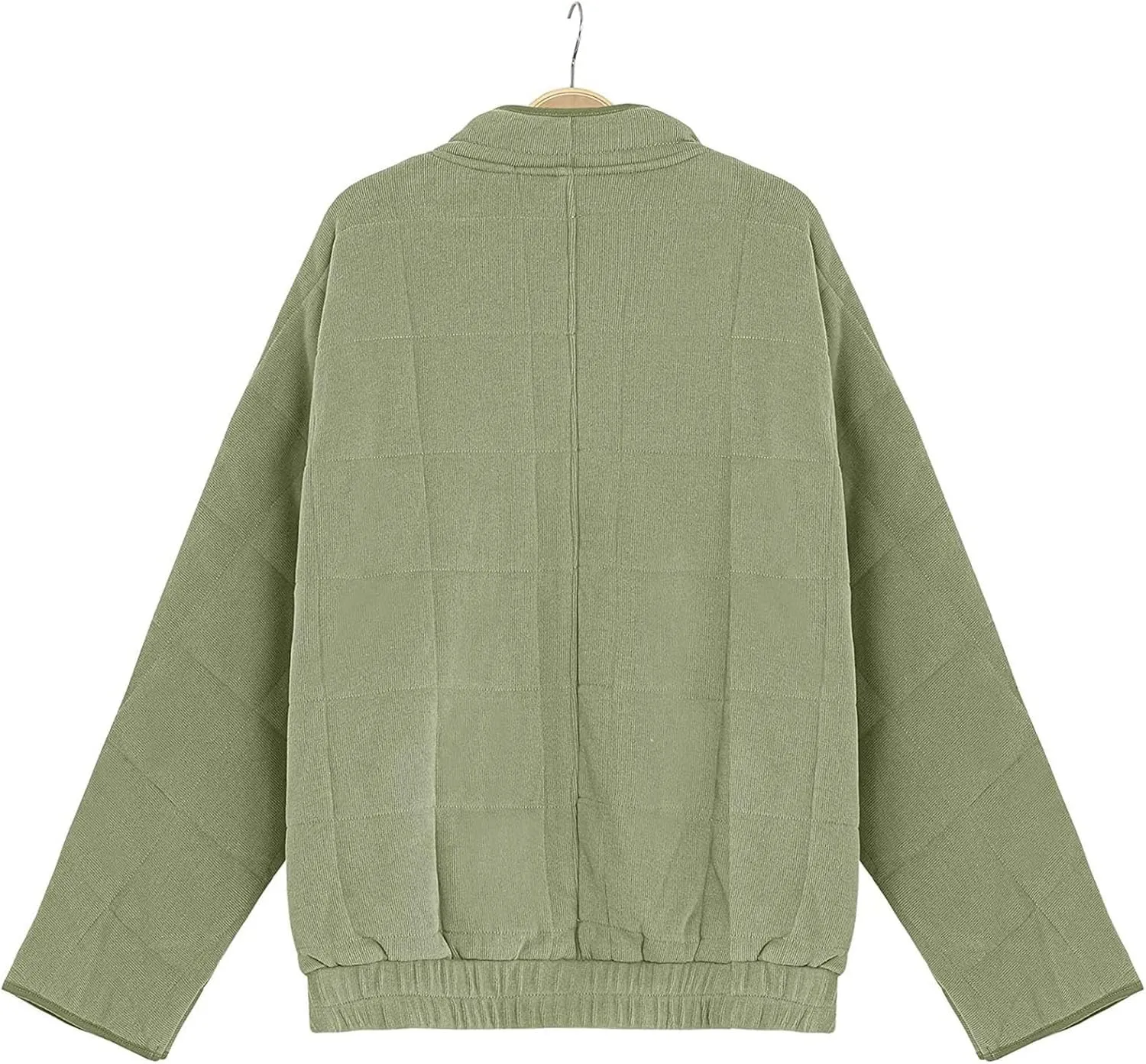 Quilted Jackets for Women, Long Sleeve Zip Puffer Jackets Loose Casual Jacket Coat Winter Warm Outwear with Pockets