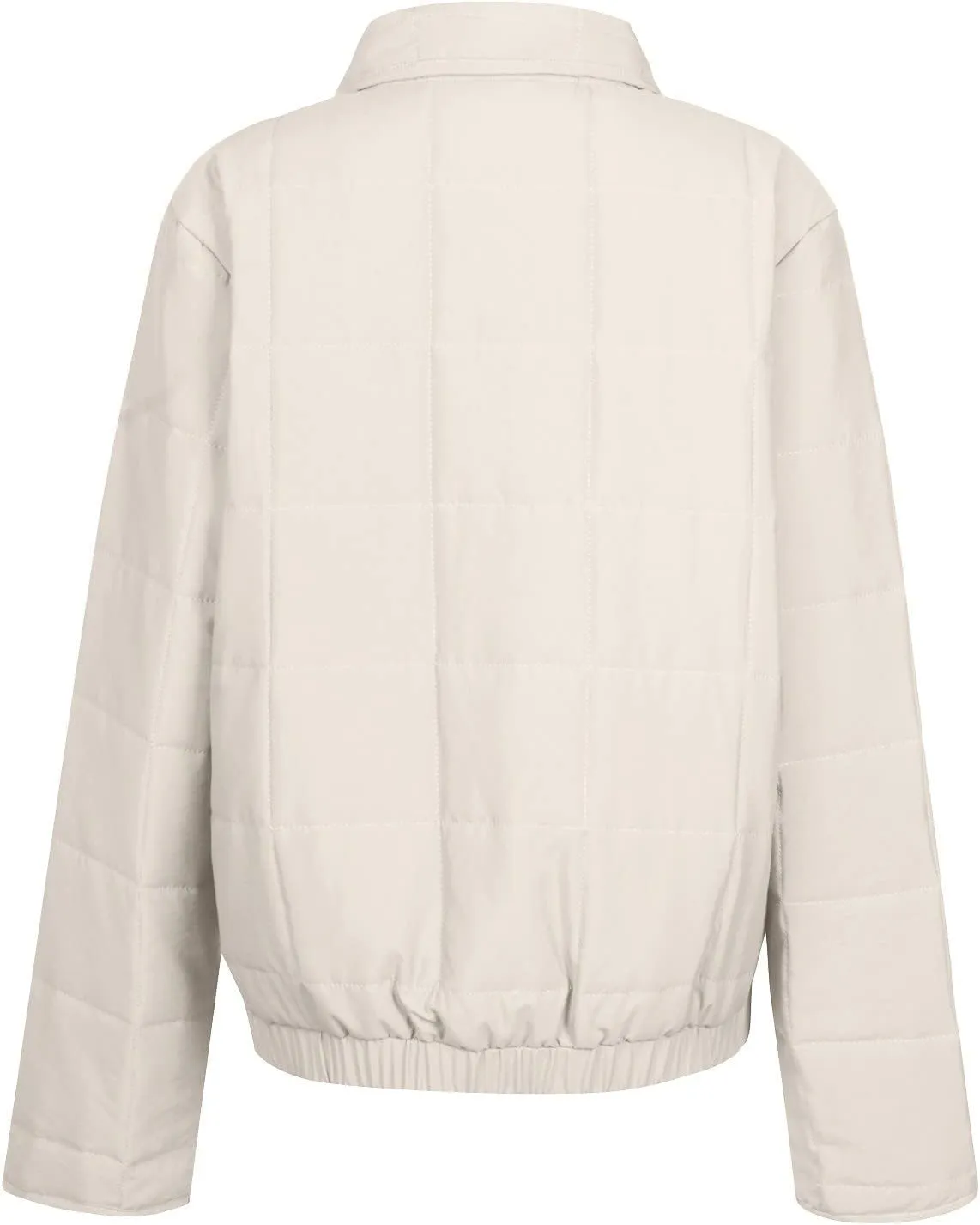 Quilted Jackets for Women, Long Sleeve Zip Puffer Jackets Loose Casual Jacket Coat Winter Warm Outwear with Pockets