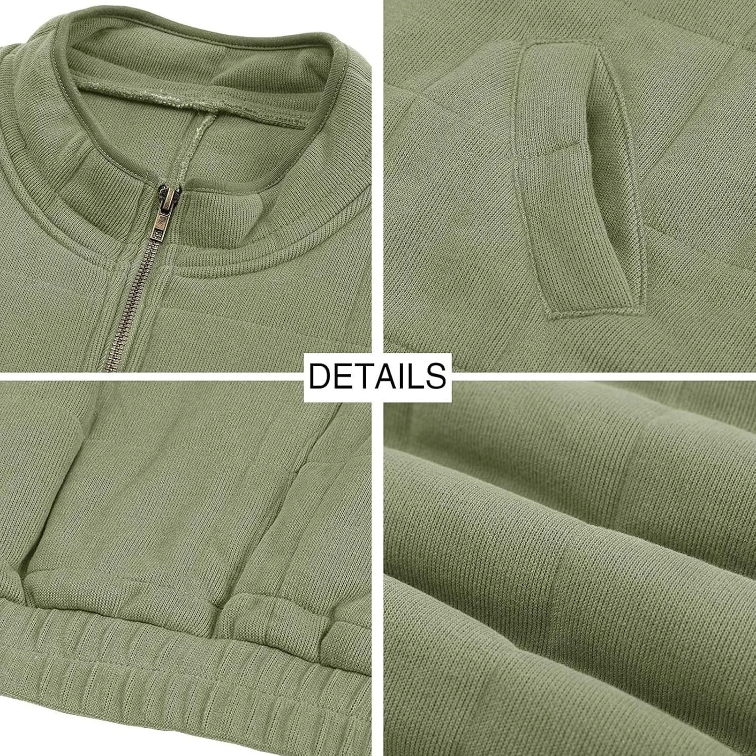 Quilted Jackets for Women, Long Sleeve Zip Puffer Jackets Loose Casual Jacket Coat Winter Warm Outwear with Pockets