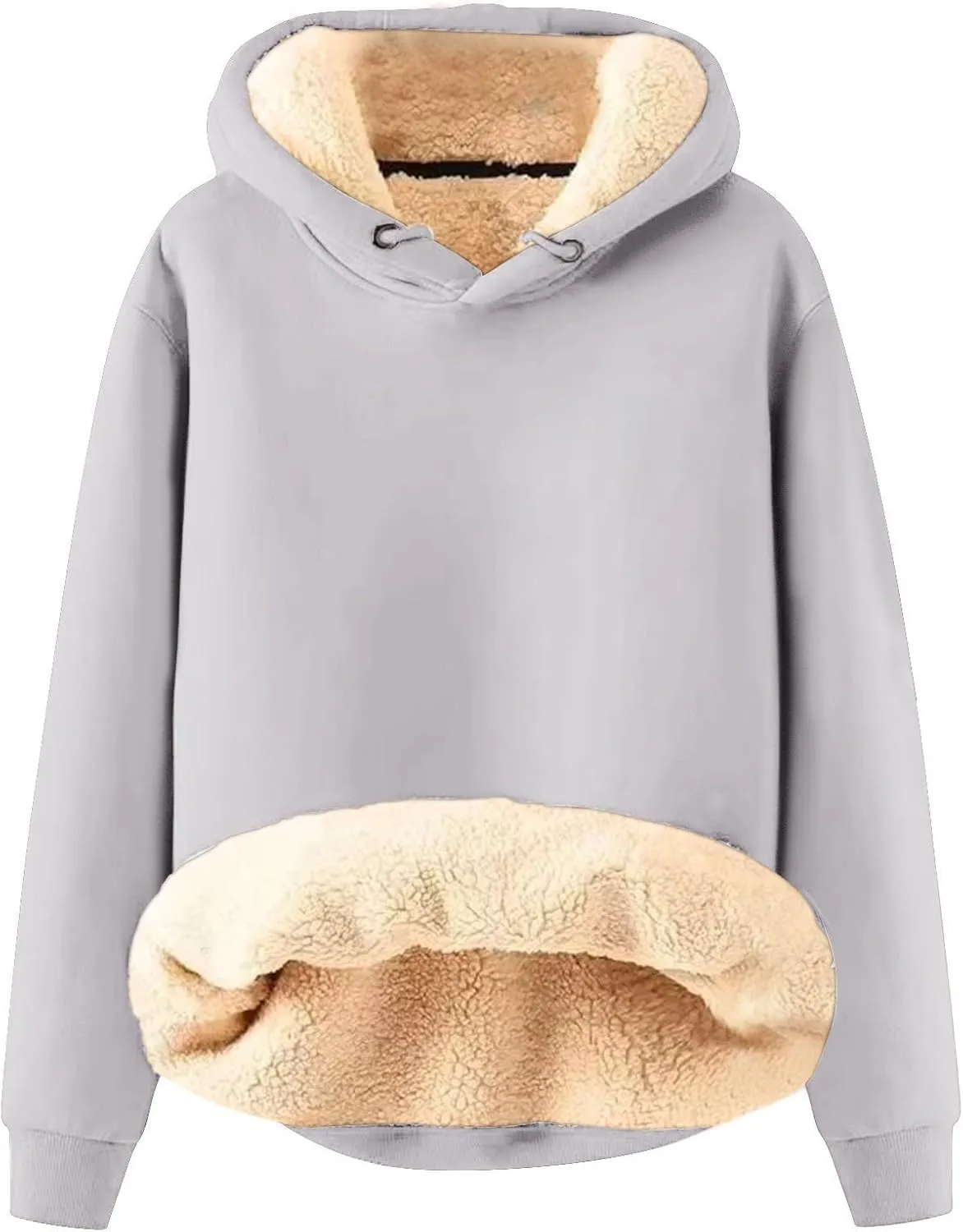 RTTUIOP Hoodies for Men Sherpa Lined Thermal Winter Sweatshirt Casual Fashion Fleece Lined Hoodie Pullover