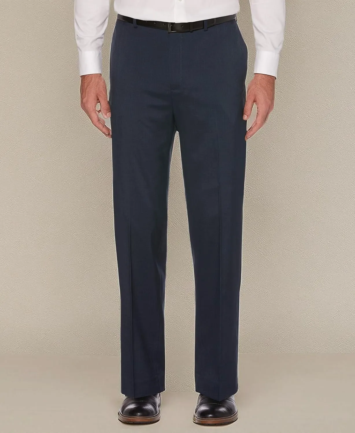 Savane Men's Flat Front Stretch Crosshatch Dress Pant
