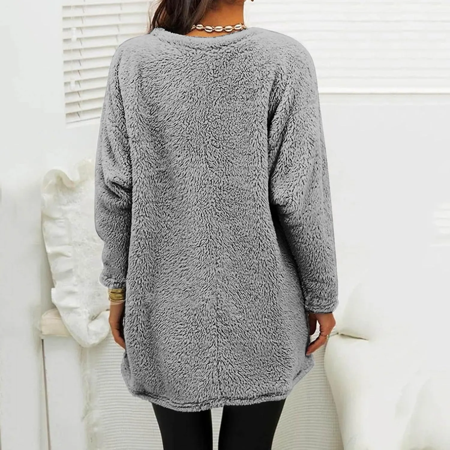 SHAOBGE Hoodies for Women Fleece Linend Warm Sweatshirt Hoodies Long Sleeve Tunic Pullover with Pockets