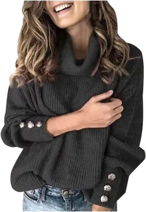 SHAOBGE Wool Trench Coat Women Tops Long Sweater Pullover Loose Women Sleeve Button Knitted plus Size Sweater Dress for