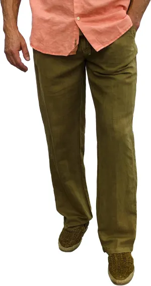 short fin Men's Drawstring Linen Pants