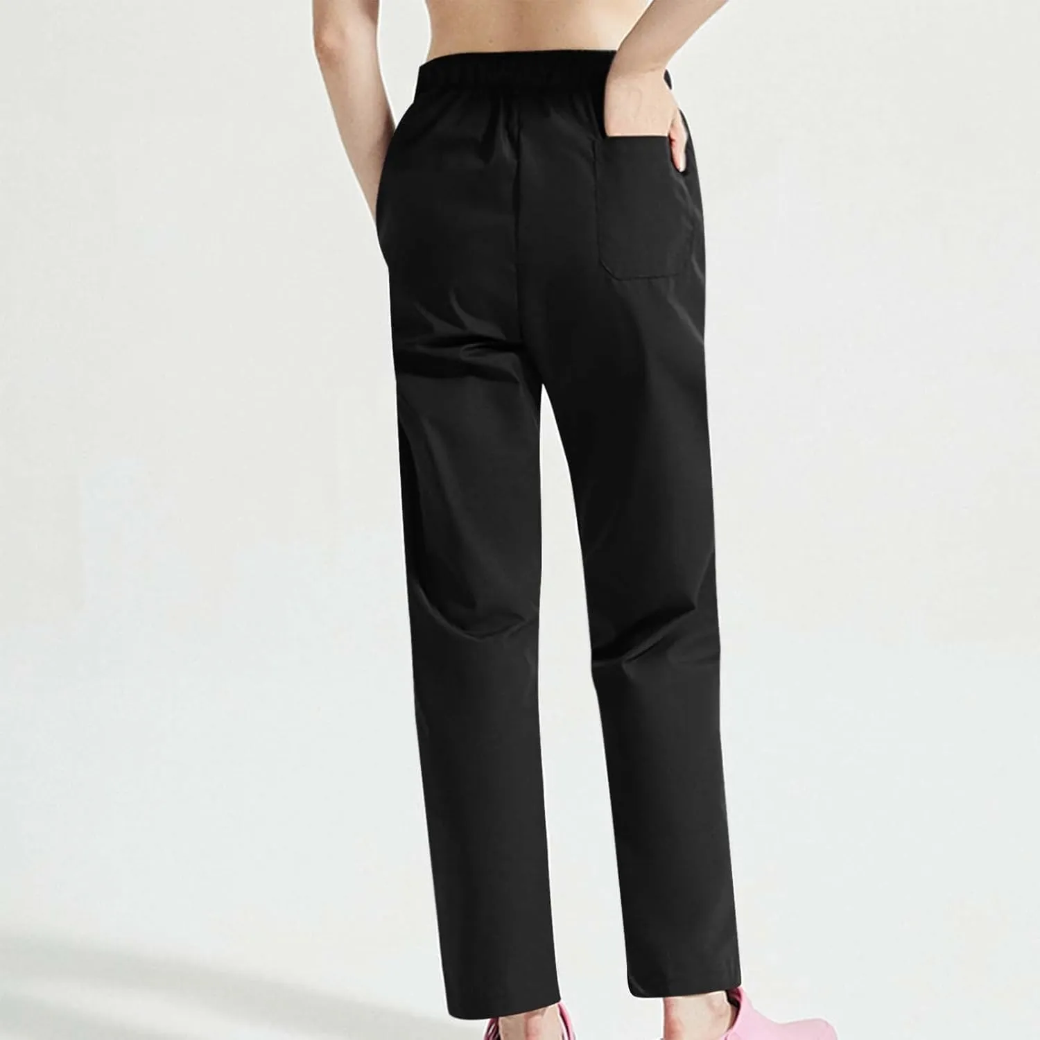 Straight Leg Pants for Women Drawstring Casual Lounge Soft Trousers Stretch Breathable Joggings with Drawstring