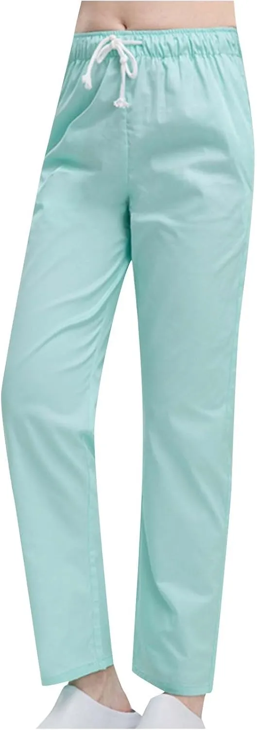 Straight Leg Pants for Women Drawstring Casual Lounge Soft Trousers Stretch Breathable Joggings with Drawstring