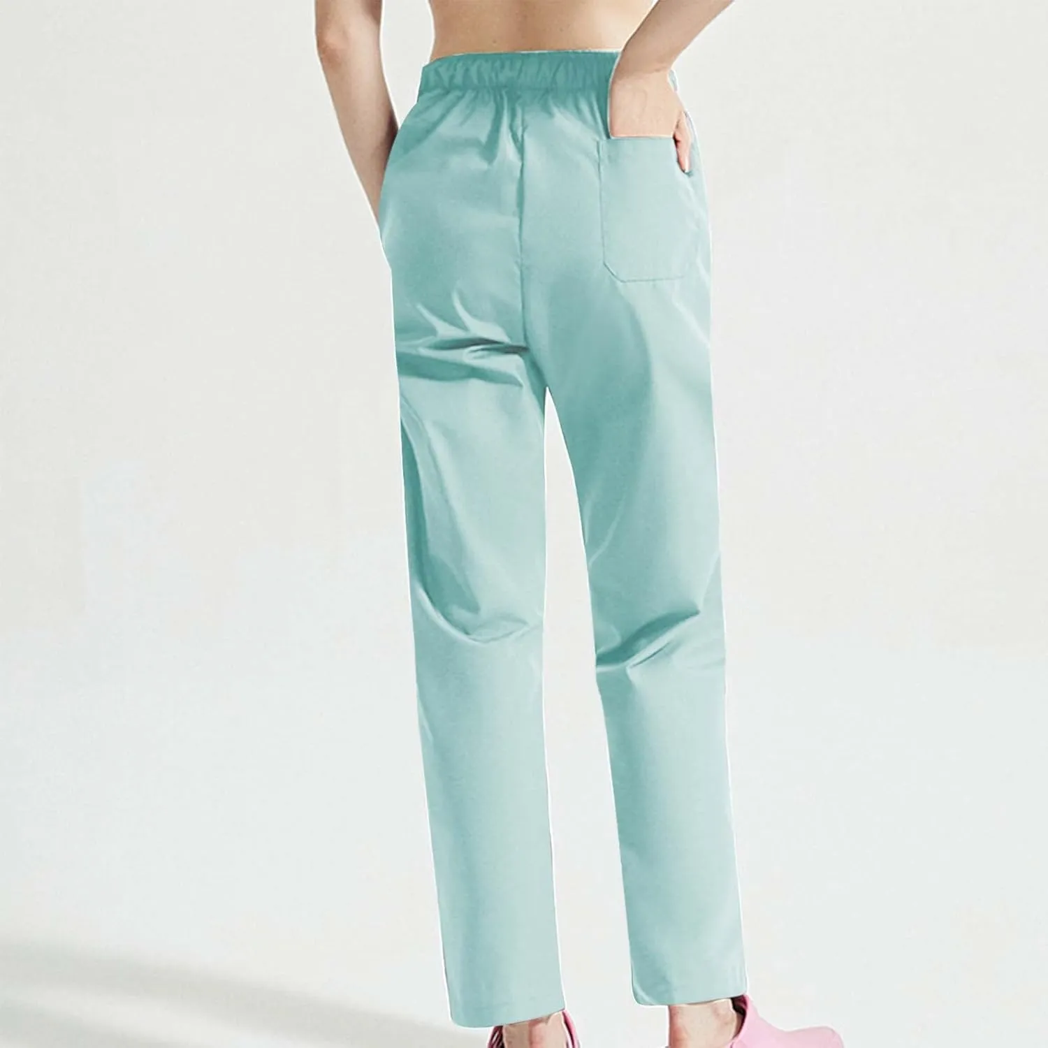 Straight Leg Pants for Women Drawstring Casual Lounge Soft Trousers Stretch Breathable Joggings with Drawstring