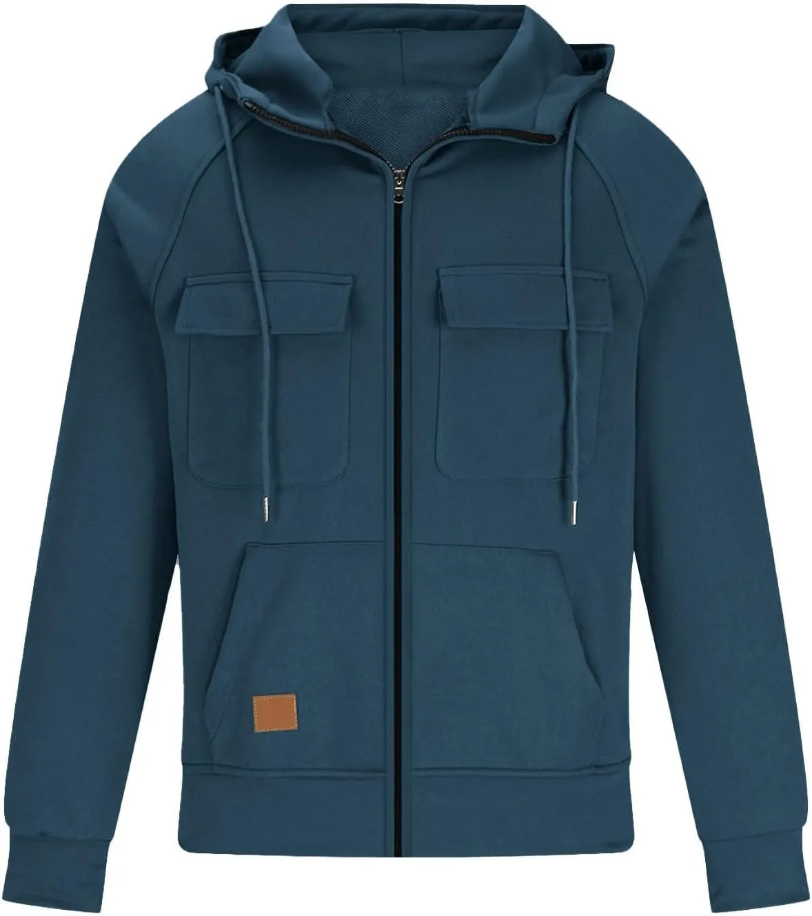 Tactical Hoodies for Men Full Zip Pullover Sweatshirts Casual Work Crewneck Sweatshirt Long Sleeve Cargo Hoodies