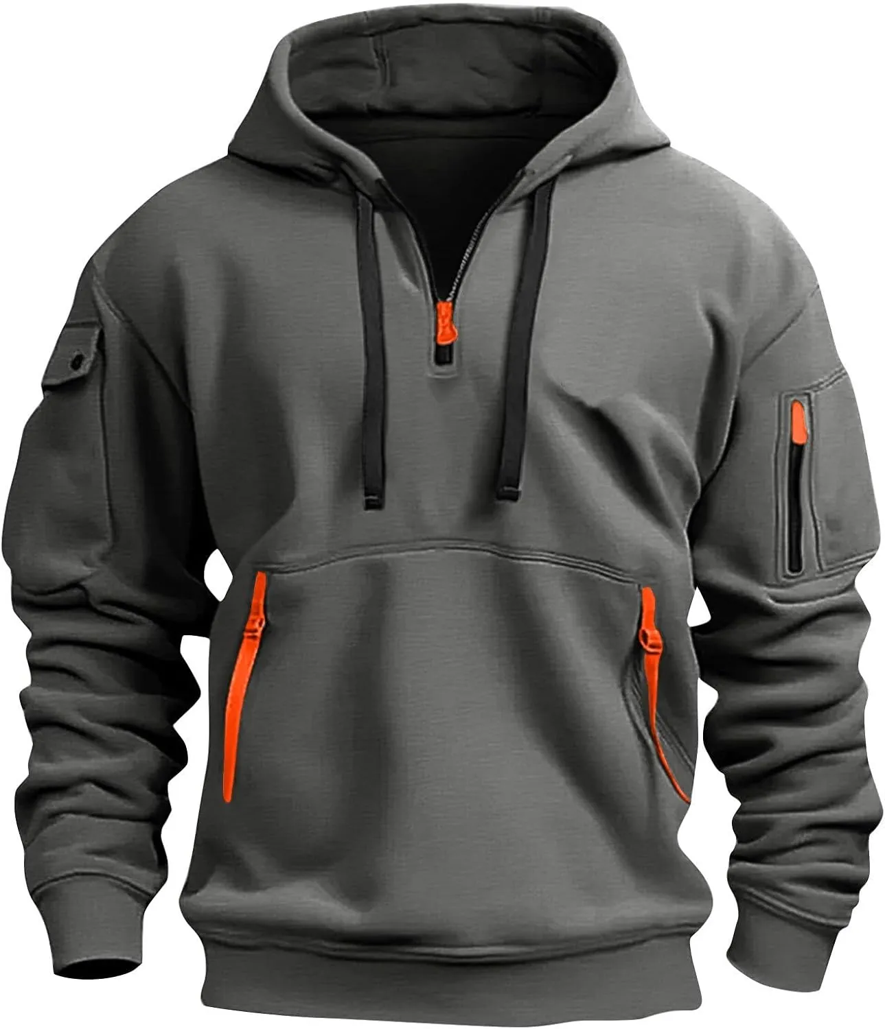 Tactical Hoodies for Men Lightweight Long Sleeve Hooded Sweatshirt 2024 Fall Quarter Zip Pullover Shirt with Pocket