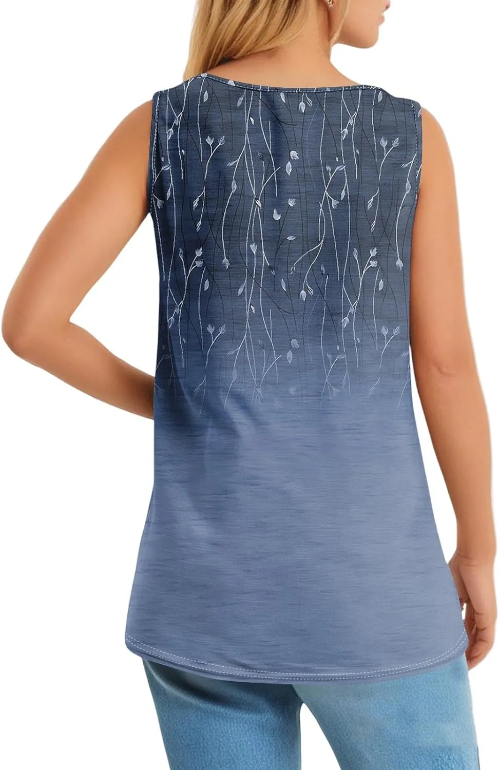 Tank Tops for Women - Loose Fit Pleated Square Neck Sleeveless Tops Curved Hem Flowy Loose Fit Shirts 2025