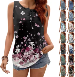 Tank Tops for Women - Loose Fit Pleated Square Neck Sleeveless Tops Curved Hem Flowy Loose Fit Shirts 2025