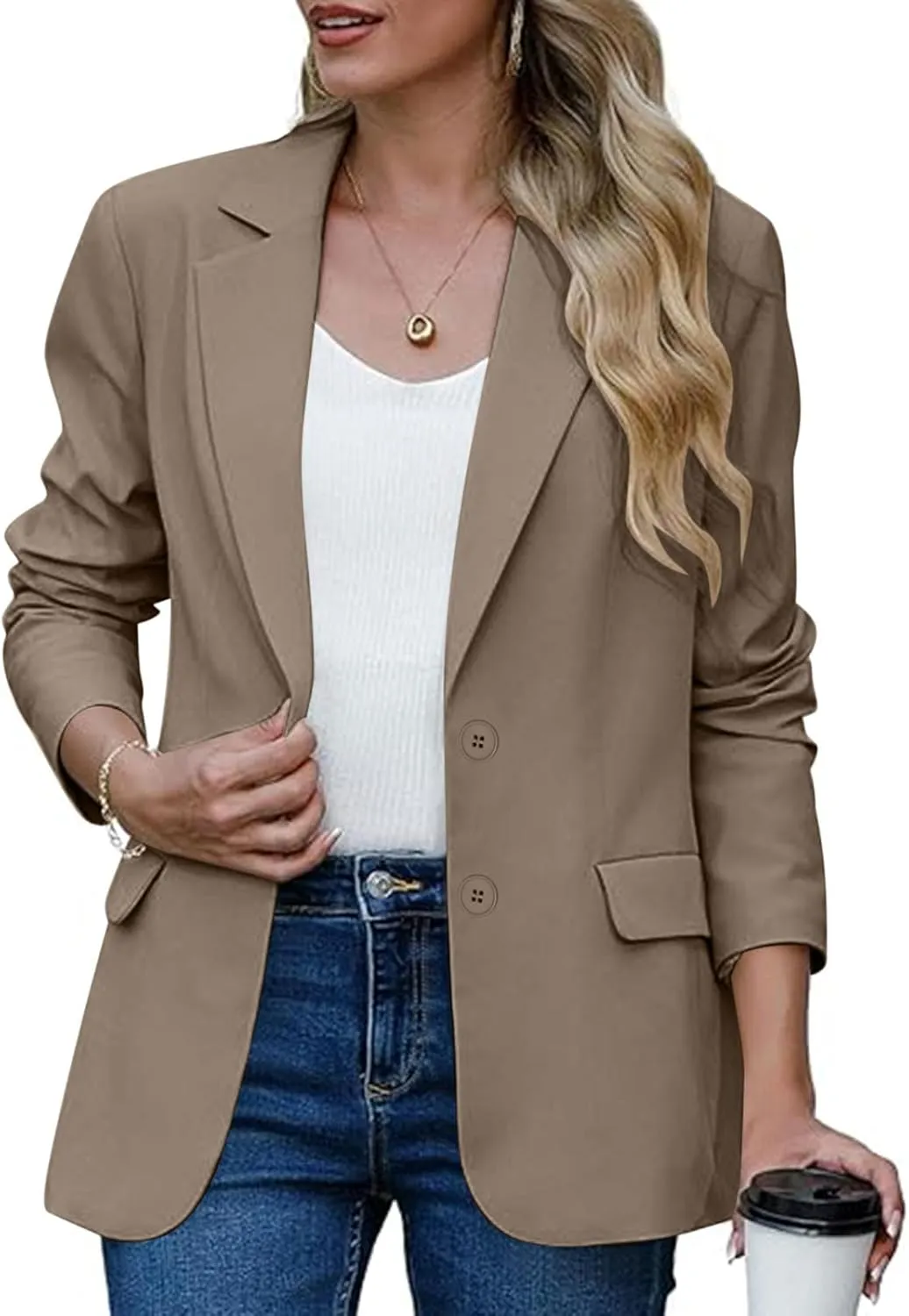 TARIENDY Business Casual Cardigans for Women Women's 2025 Work Office Blazers Long Sleeve Jackets Open Front Solid Cardigan