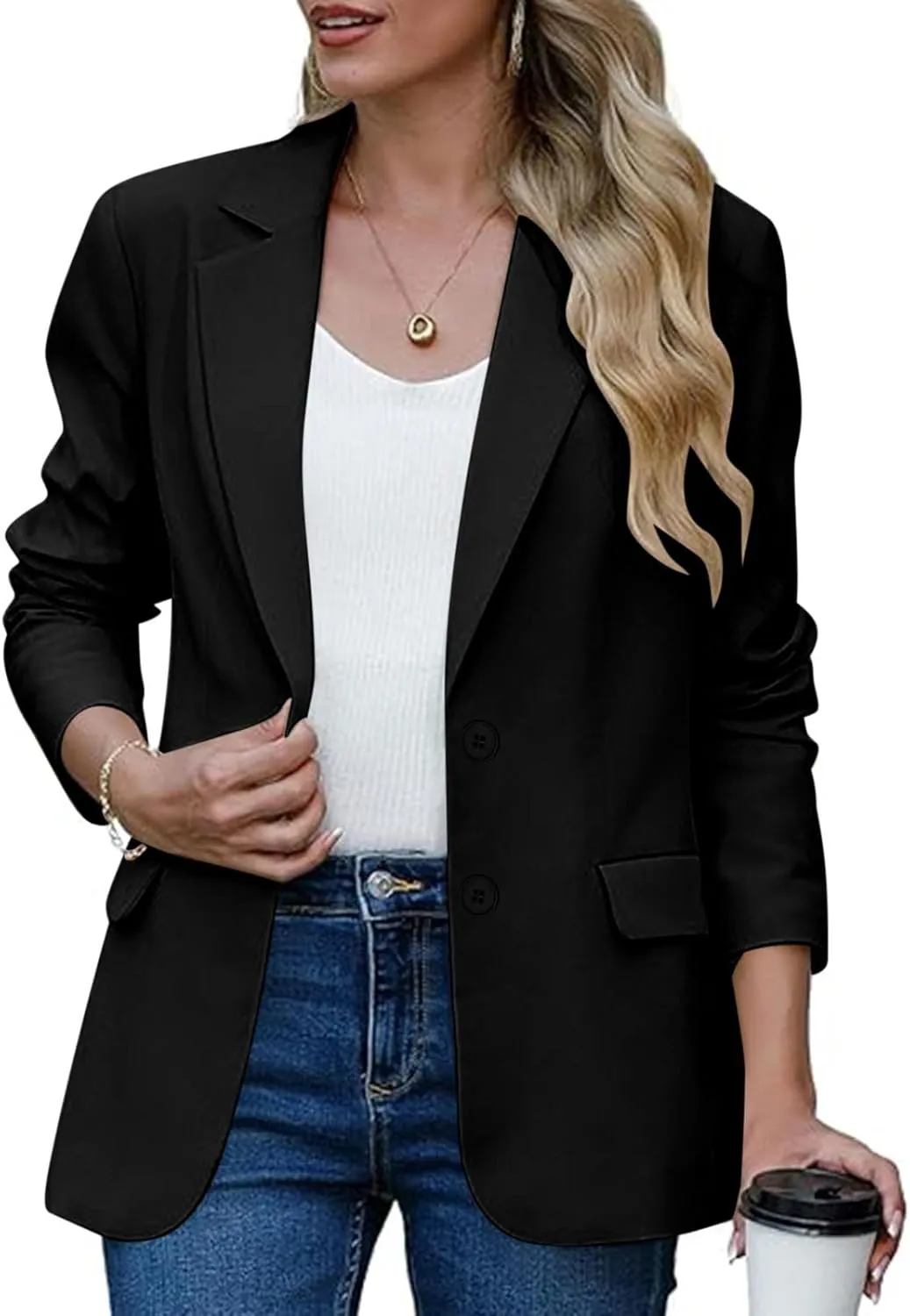 TARIENDY Business Casual Cardigans for Women Women's 2025 Work Office Blazers Long Sleeve Jackets Open Front Solid Cardigan