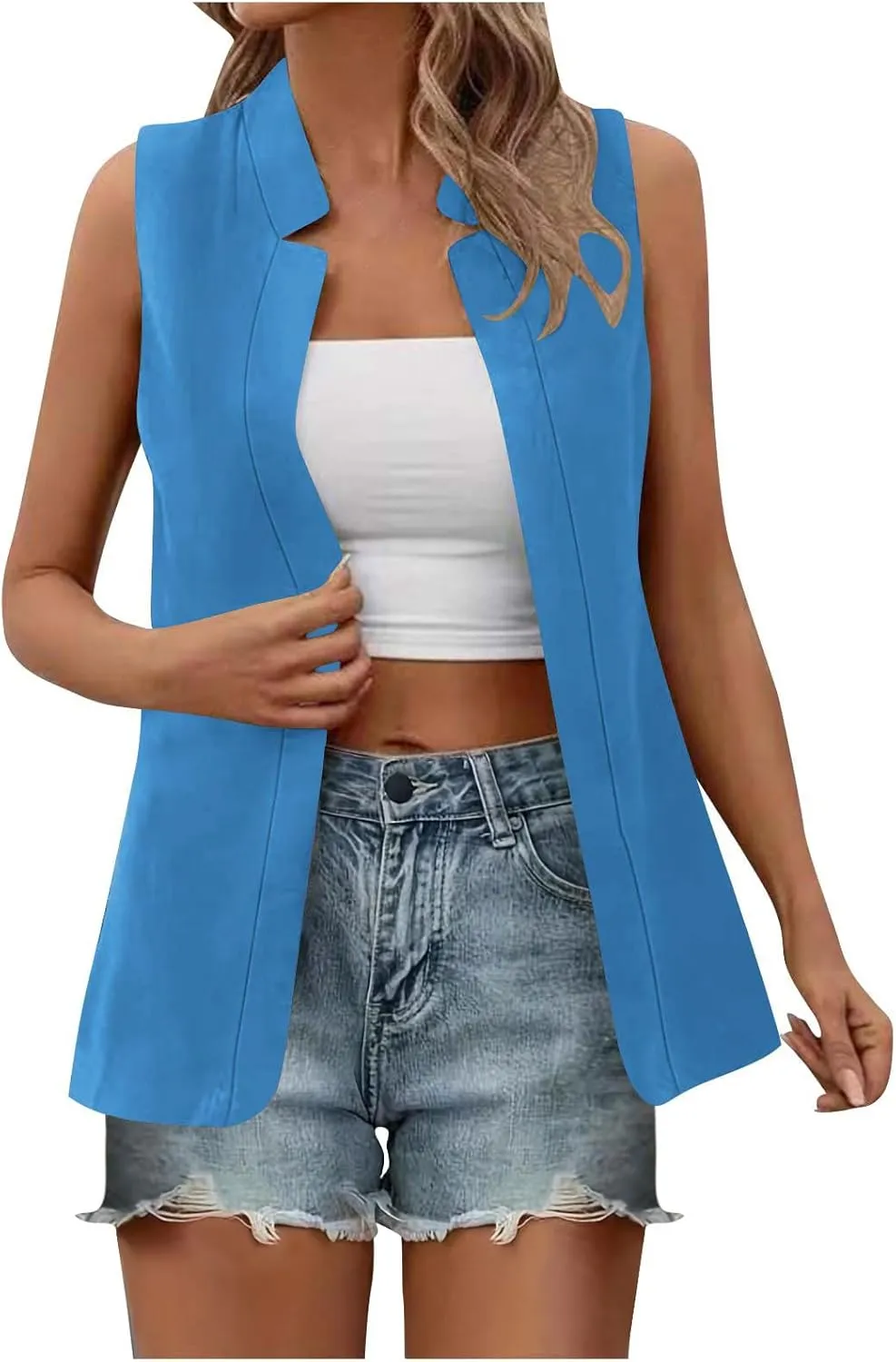 TARIENDY Sleeveless Blazers for Women Womens Fashion Going Out Blazers Sleeveless Jackets Casual Open Front Cardigan 2025