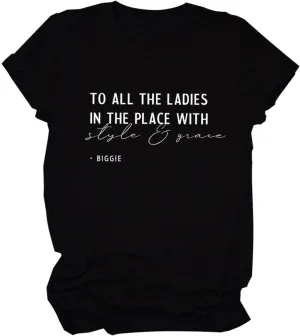 to All Yhe Ladies Different Summer Casual Graphic Funny Vintage Music Style T-Shirt