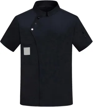 Unisex Chef Coat Comfortable Breathable Short Sleeve Chef Jacket Restaurant Hotel Uniform