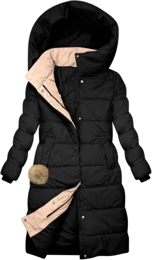 Winter Coats for Women Long Puffer Jackets Thicken Parka Warm Quilted Jacket Padded Coat Outwear with Removable Hood