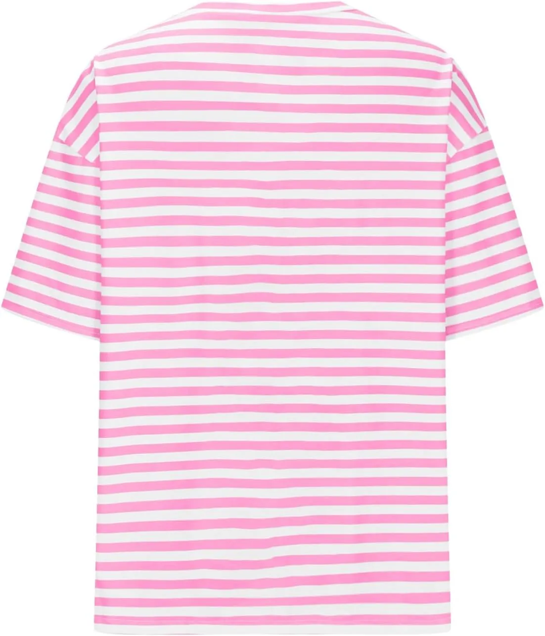 Women Oversized T Shirt Striped Short Sleeve V Neck Tee Shirt Casual Loose Drop Shoulder Summer Tops Outfits