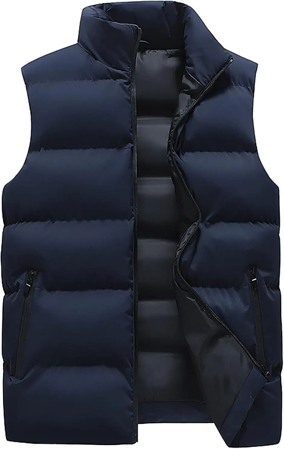 Women Padded Down Vest Puffer Stand Collar Sleeveless Jacket Outerwear Winter Warm Quilted Vest Coat