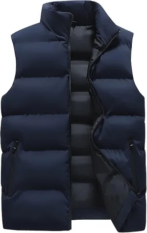 Women Padded Down Vest Puffer Stand Collar Sleeveless Jacket Outerwear Winter Warm Quilted Vest Coat