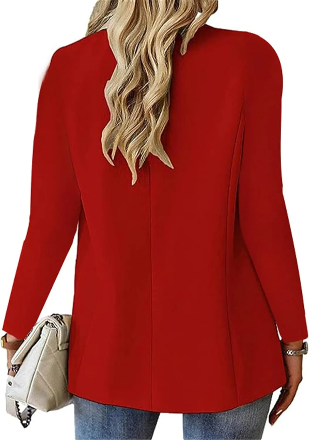 Women's Blazer Business Casual Lightweight Suit Notch Collar Work Office Suit Jackets Elegant Long Sleeve Dressy Jacket