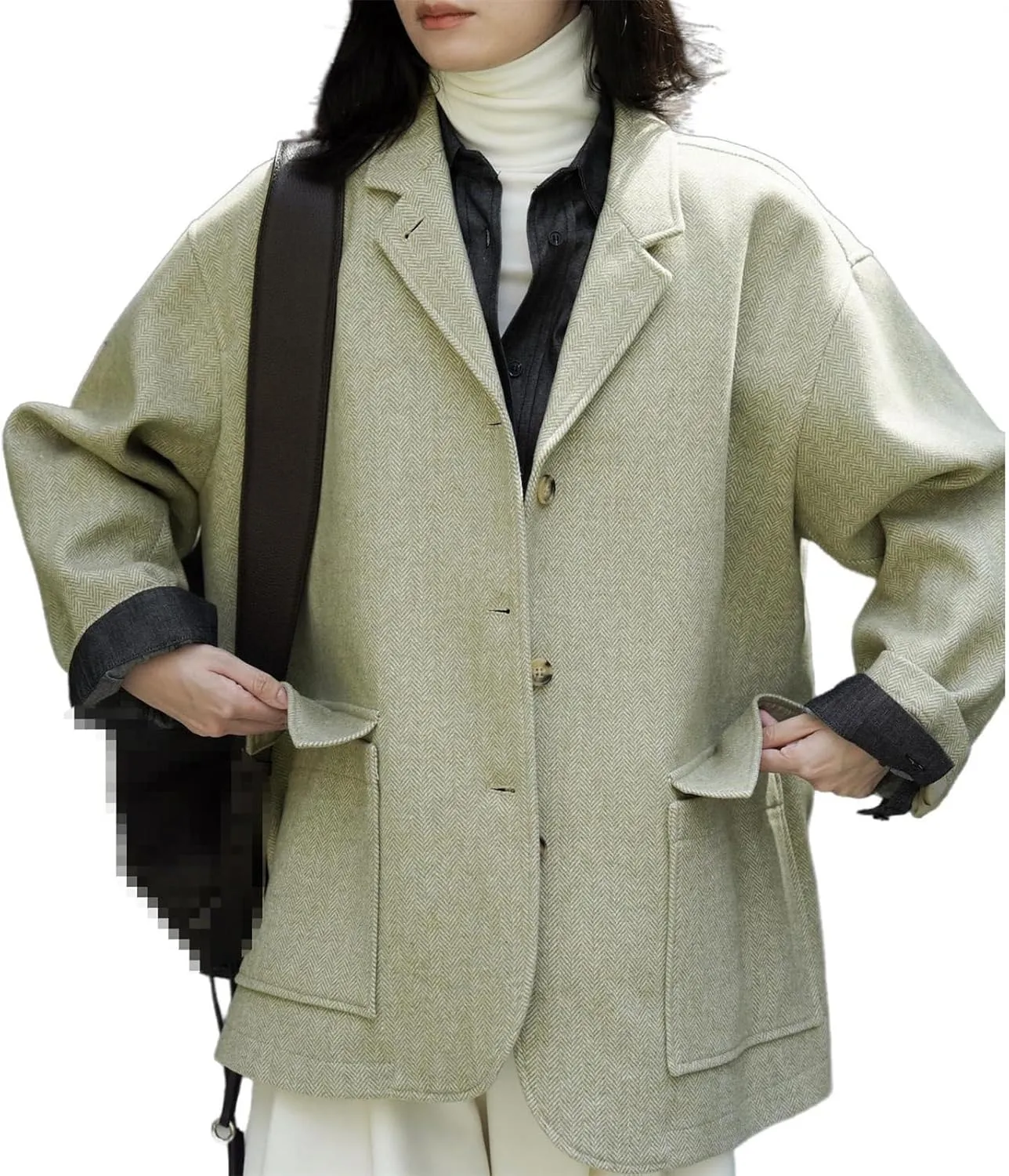 Women's Blazer Jacket Autumn Vintage Lapel Loose Suits for Women