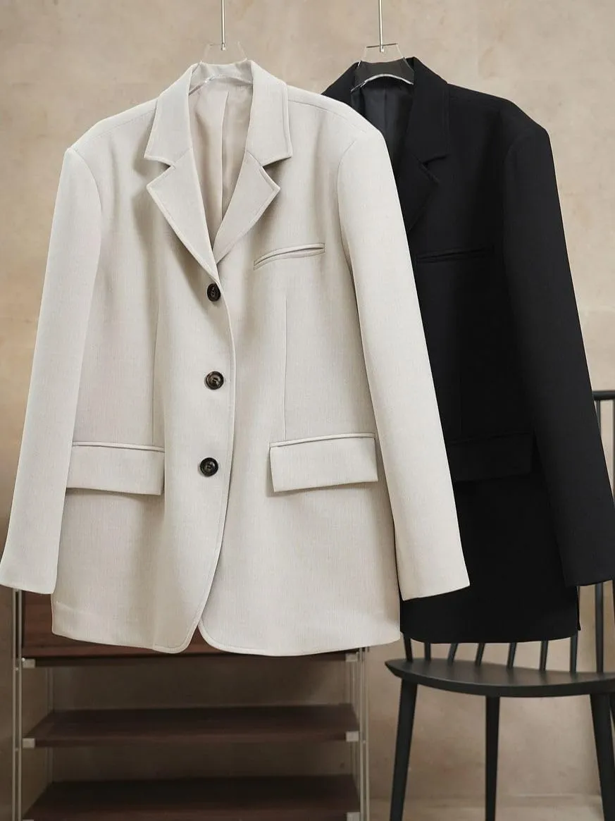 Women's Blazer Jacket Spring Vintage Lapel Loose Suits