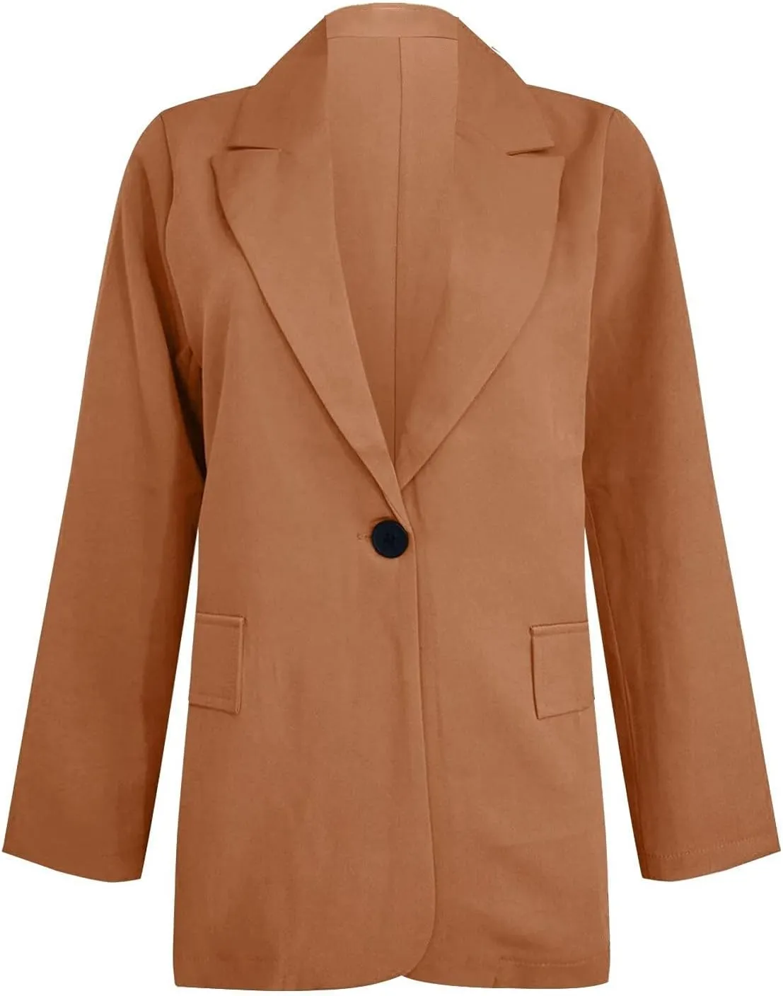 Womens Blazers for Work Casual Long Sleeve Suit Jackets Open Front Button Jackets Trendy Outerwear with Pockets