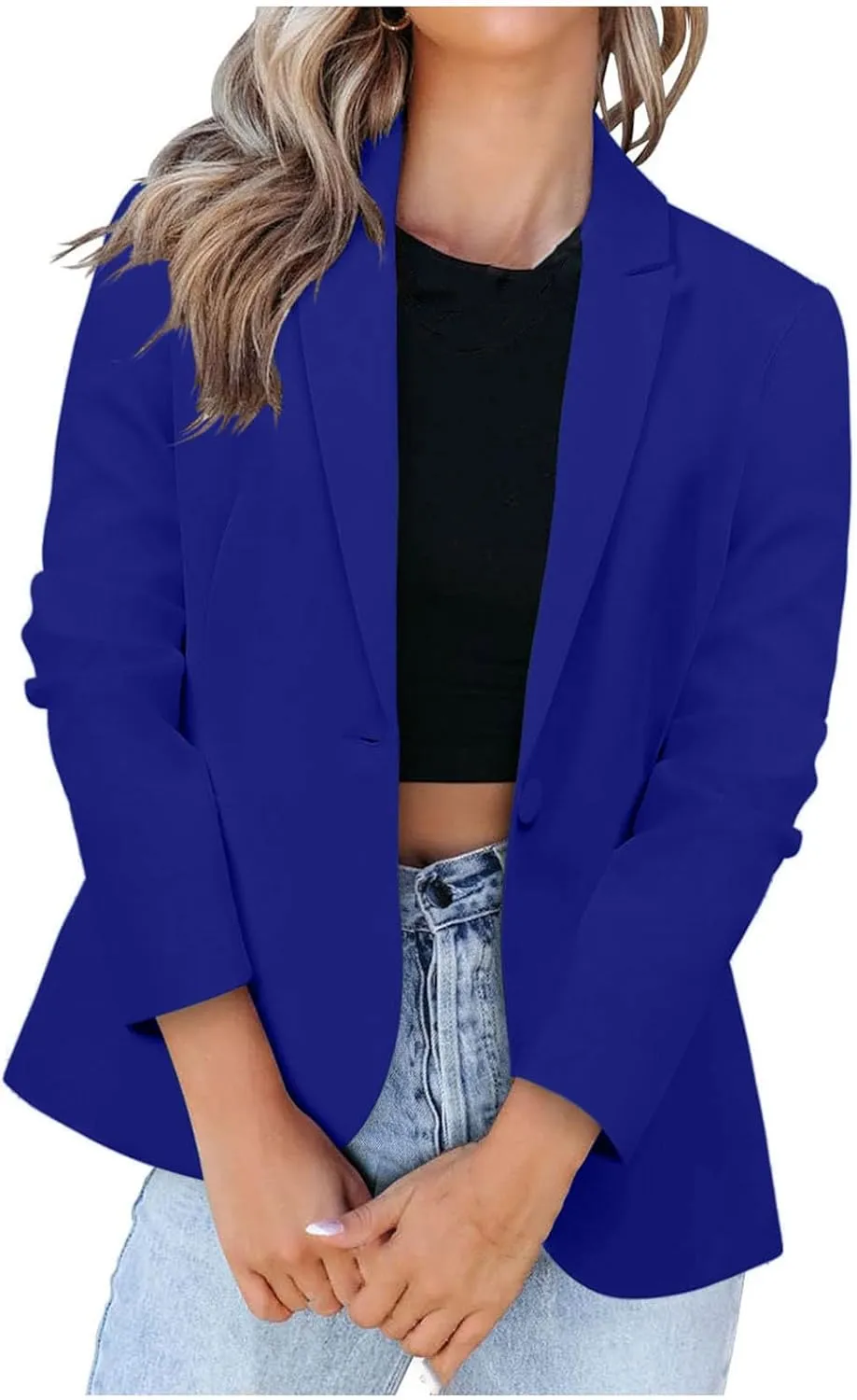 Womens Blazers for Work Casual Open Front Blazer Long Sleeve Work Office Jacket Lapel Collar Cardigan Jacket