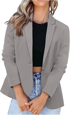 Womens Blazers for Work Casual Open Front Blazer Long Sleeve Work Office Jacket Lapel Collar Cardigan Jacket