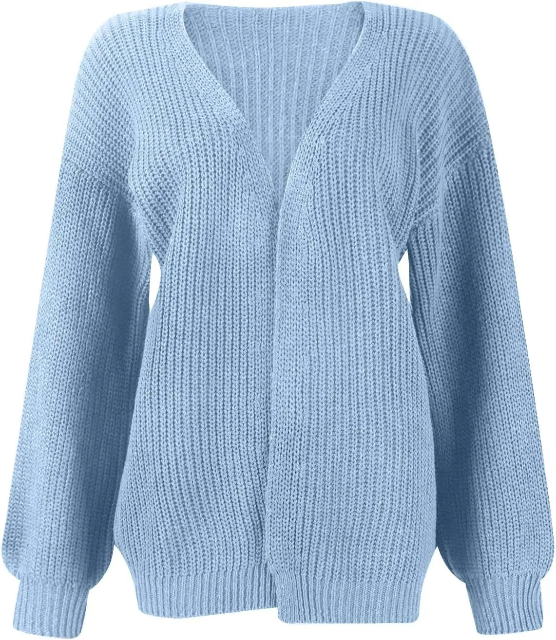 Women's Chunky Knit Open Front Sweater 2024 Fall Winter Long Sleeve Sweater Casual Lightweight Cardigan Outerwear