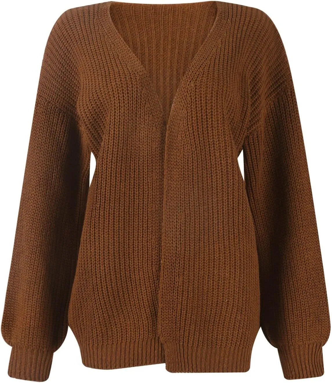 Women's Chunky Knit Open Front Sweater 2024 Fall Winter Long Sleeve Sweater Casual Lightweight Cardigan Outerwear