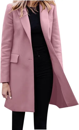 Womens Classic Formal Solid Blazers Long Sleeve Open Front Cardigans Casual Comfy Slim Jacket Work Business Clothes