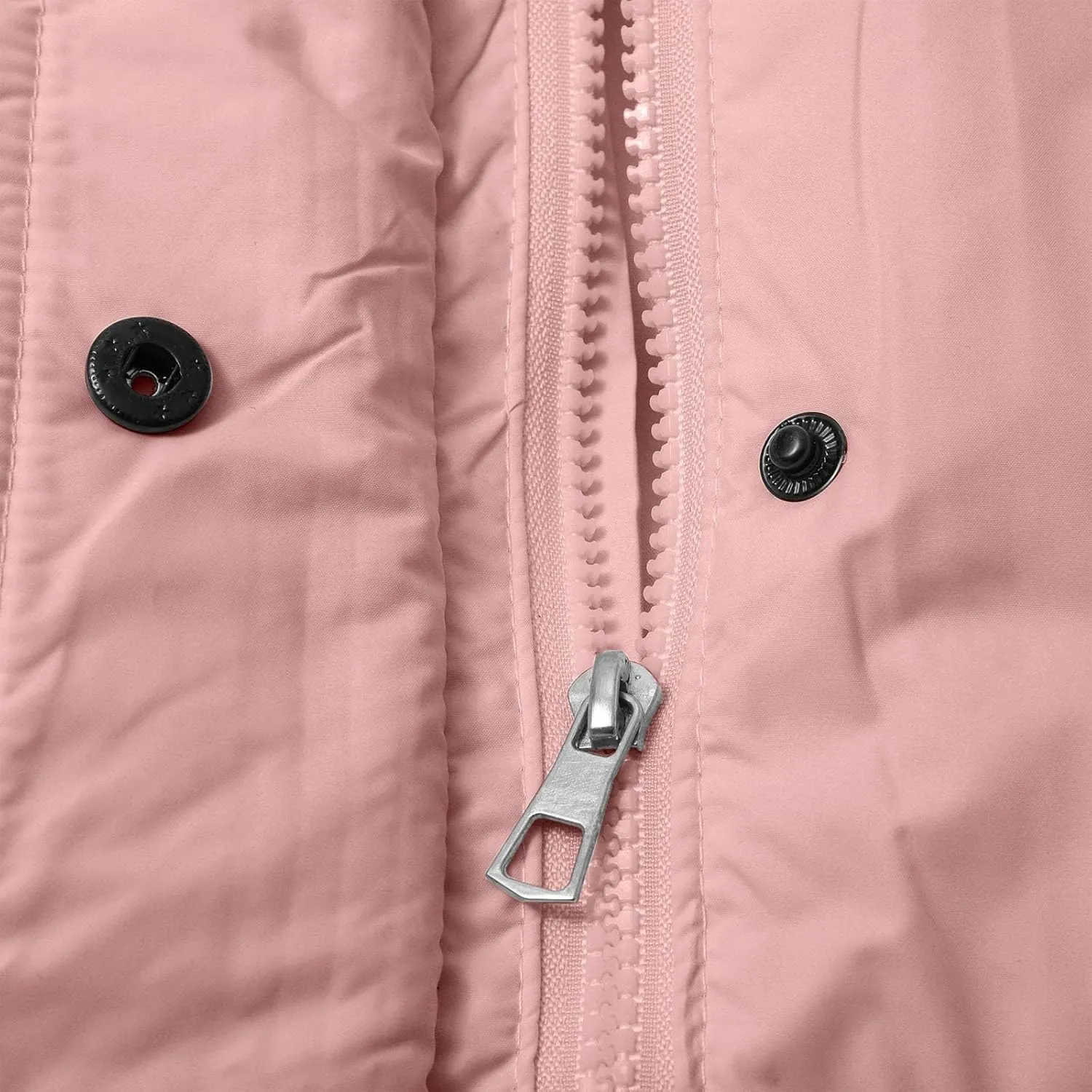 Womens Coats Winter Quilted Zip Up Puffer Jacket Oversized Long Sleeve Packable Down Outwear With Pocket
