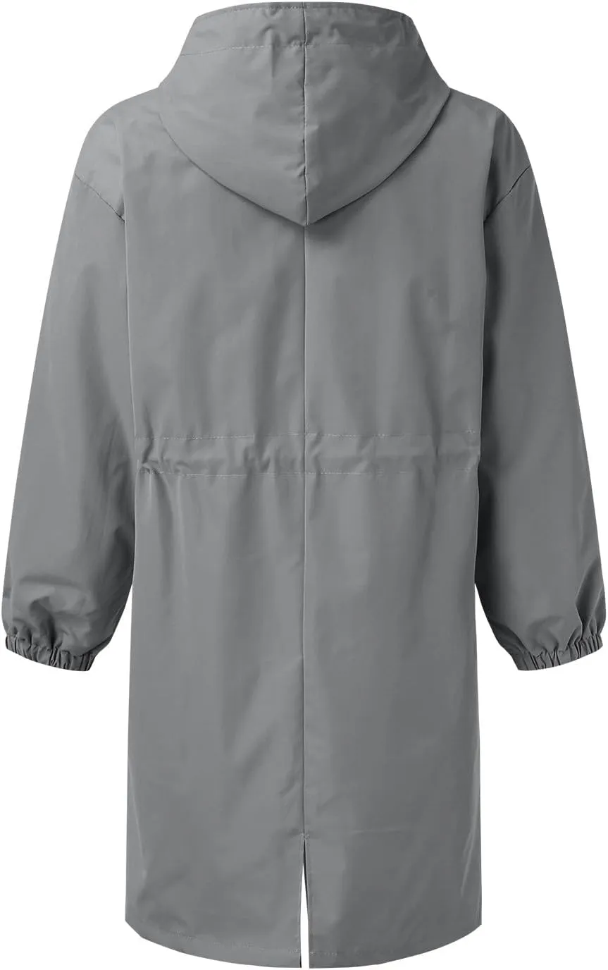 Women's Elegant Notched Collar Double Button Slim Long Wool Blend Pea Coat Jacket
