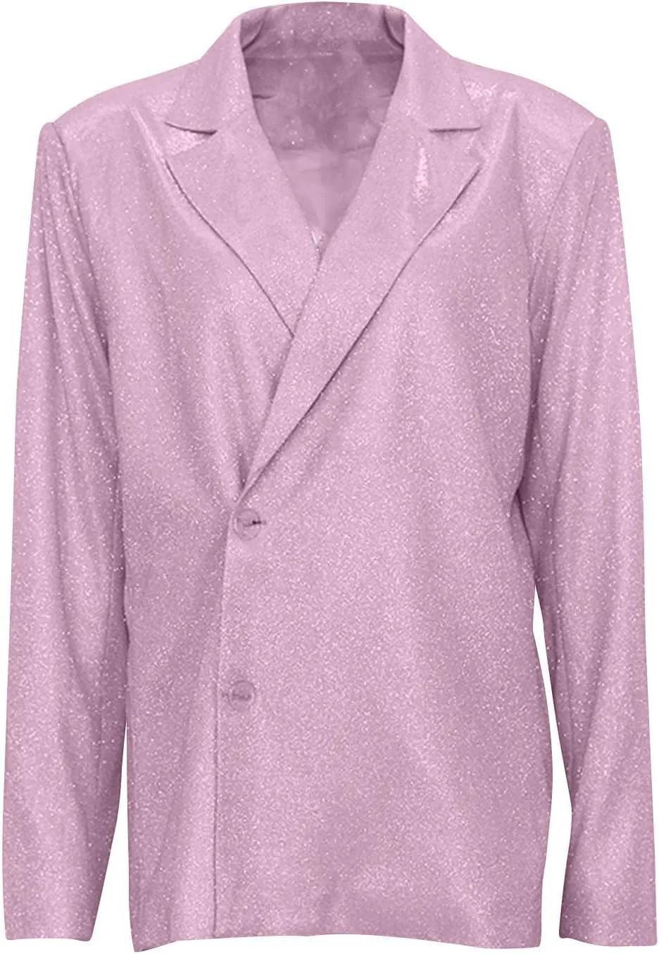 Womens Glitter Shiny Blazers Fashion Dressy Cocktail Party Suit Jackets Long Sleeve Button Down Lapel Outerwear