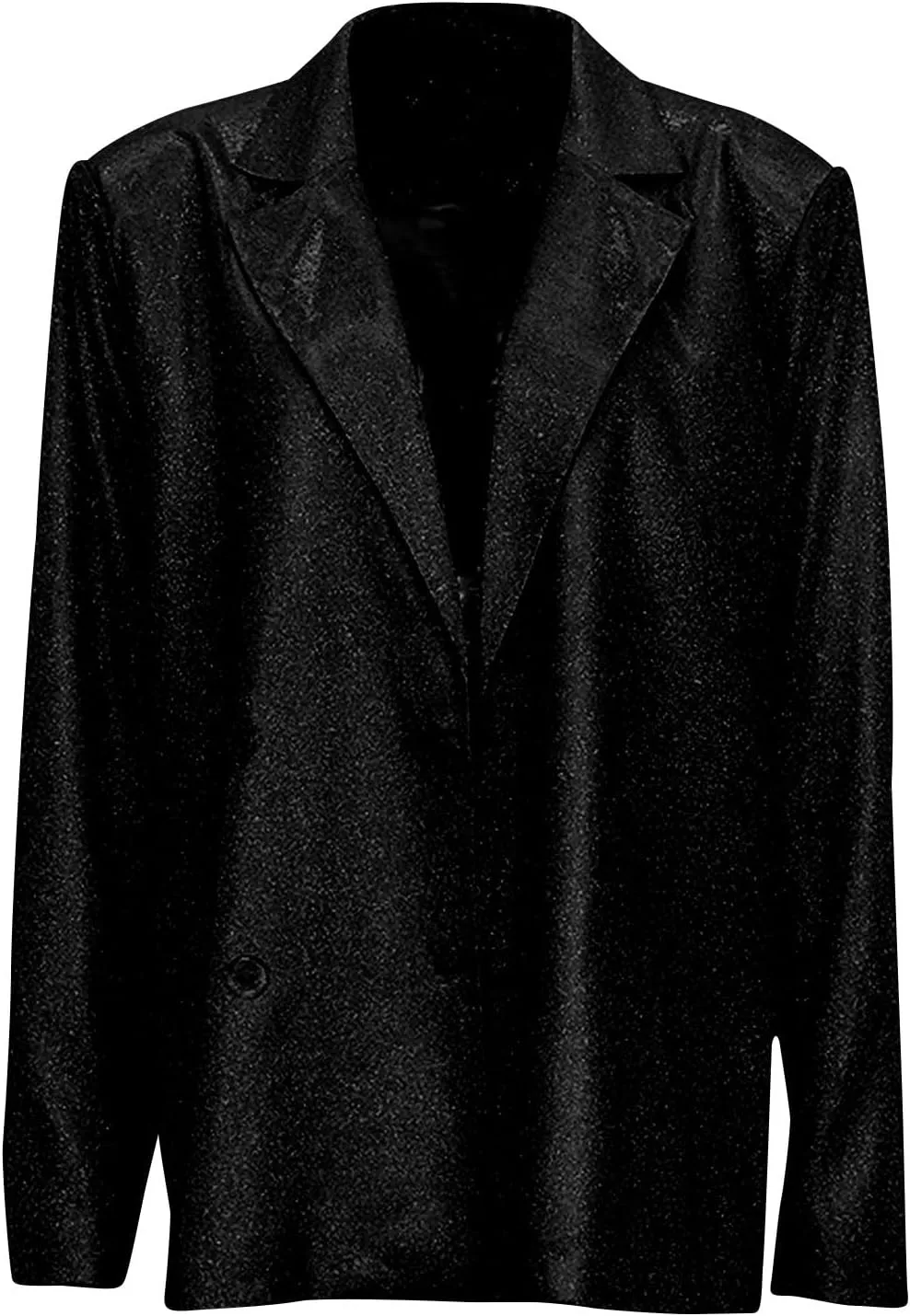 Womens Glitter Shiny Blazers Fashion Dressy Cocktail Party Suit Jackets Long Sleeve Button Down Lapel Outerwear
