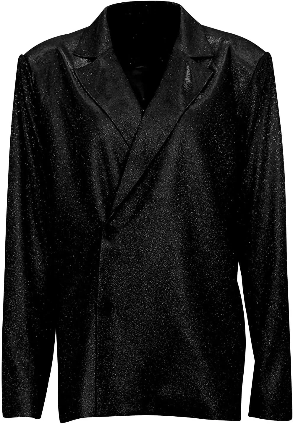 Womens Glitter Shiny Blazers Fashion Dressy Cocktail Party Suit Jackets Long Sleeve Button Down Lapel Outerwear