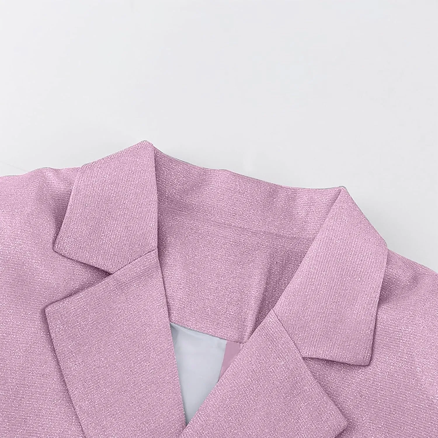 Womens Glitter Shiny Blazers Fashion Dressy Cocktail Party Suit Jackets Long Sleeve Button Down Lapel Outerwear