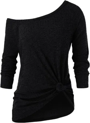 Women's Going Out Off The Shoulder T Shirts 2025 Lace Summer Loose Tops Trendy Asymmetrical Boat Neck Loose Fit Cute