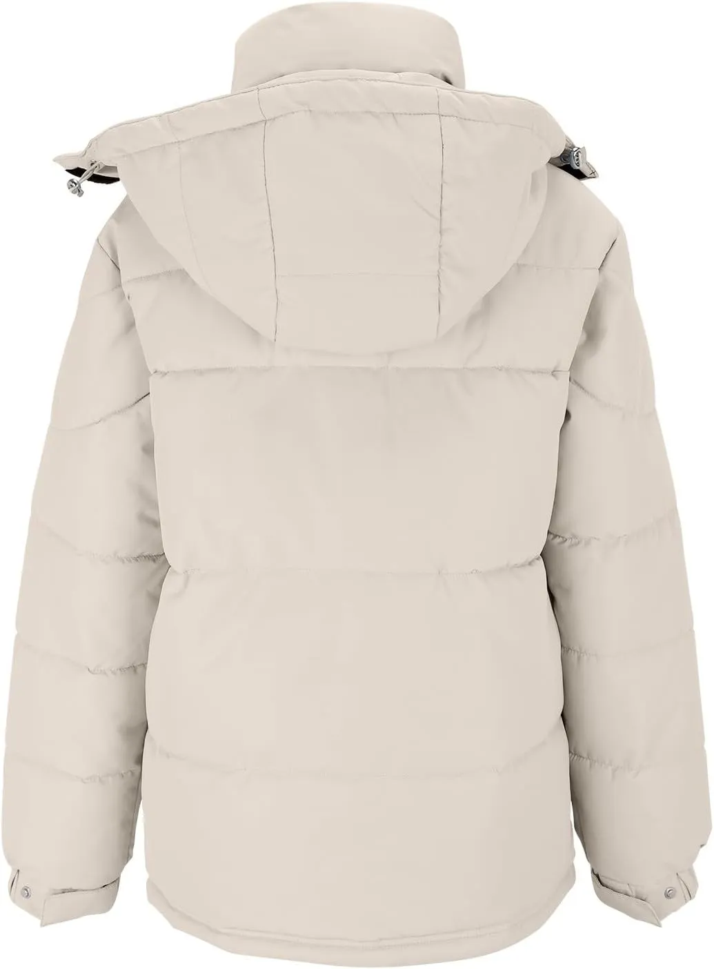 Women's Hooded Mid Length Puffer Coat Winter Warm Full Zip Lightweight Quilted Jacket with Pockets