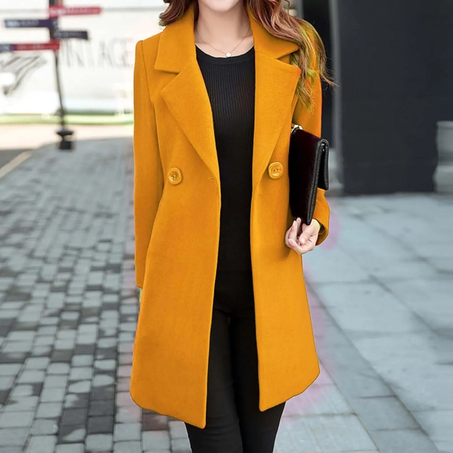 Womens Hooded Trench Coat Winter Lightweight Waterproof Rain Jacket Outdoor Button Down Oversized Windbreaker Outwear