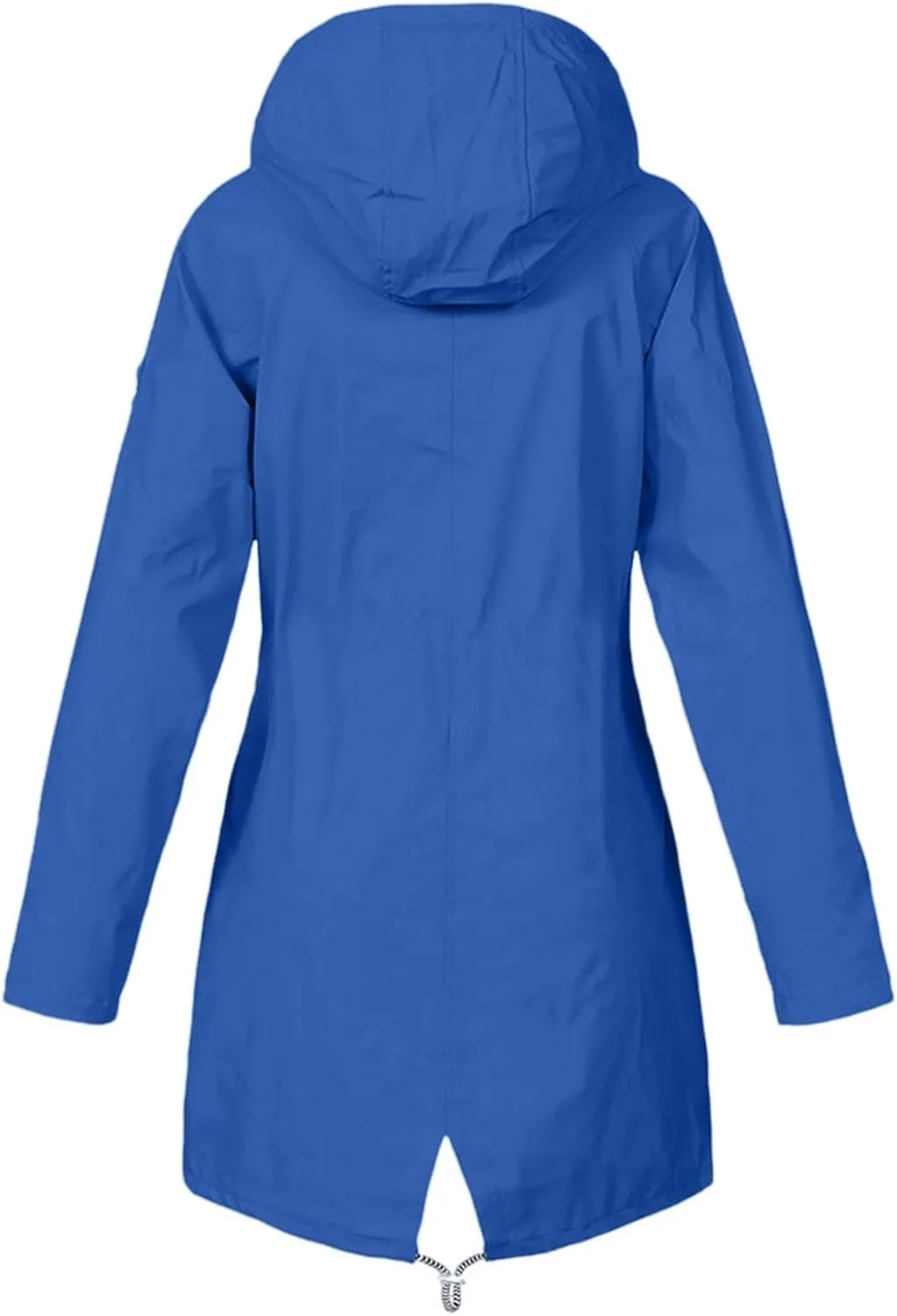 Womens Jackets Long Sleeve Mid-Length Full Zip Casual Hooded Jacket Waterproof Windproof Outdoor Coats with Pockets